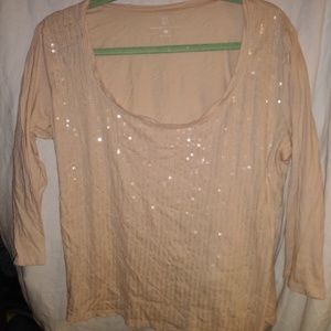 NY&C Sequin scoop neck shirt XL petite